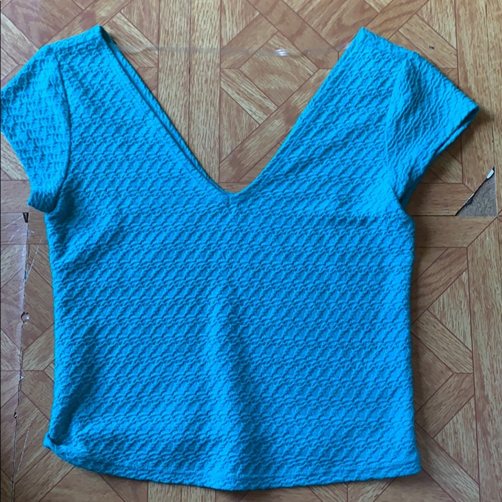 Blue crop top